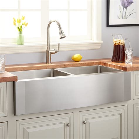 photos of stainless steel farm sinks in cabinet|stainless steel farmhouse apron sink.